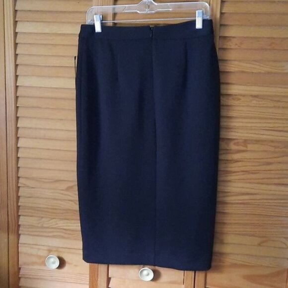 Worthington NWT Black Pink Orange Blue Neon Print Slit Pencil Skirt Size 6 - Picture 2 of 7